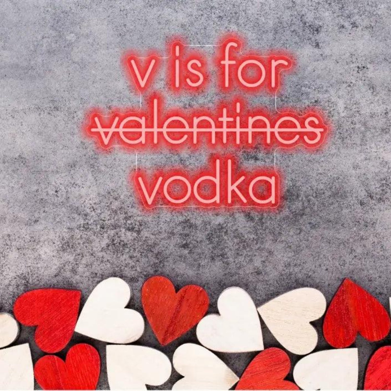 V Is For Valentine Vodka Red Led Neon Sign For Romantic Bar Decor | Shineneon
