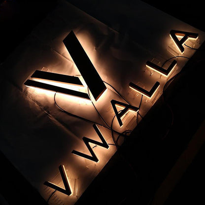 V Vwalla 3D Backlit Letters Business Metal Led Sign