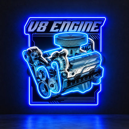 V8 Engine Garage LED Neon Sign - Shineneon