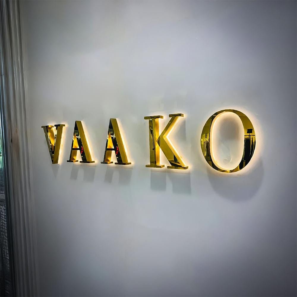 Vaako 3D Backlit Letters Business Metal Led Sign - Shineneon