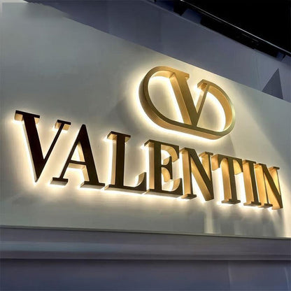 Valentin 3D Backlit Letters Business Metal Led Sign - Shineneon
