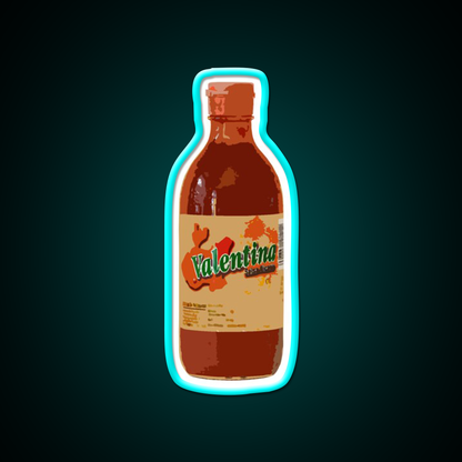 Valentina Hot Sauce Beer Bar Decor Led Neon Sign Rgb Color - Size and dimension reference