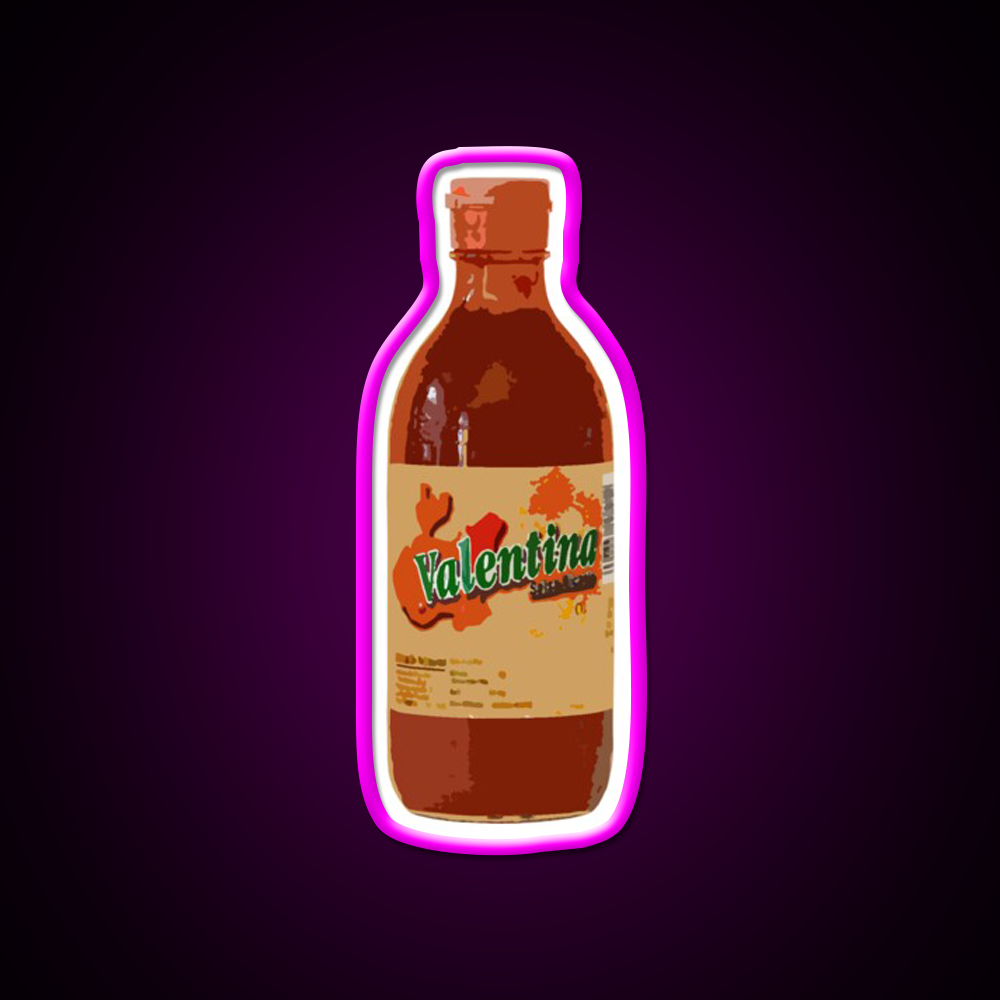 Valentina Hot Sauce Beer Bar Decor Led Neon Sign Rgb Color - Neon sign mounted on wall in room