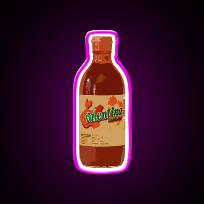 Valentina Hot Sauce Beer Bar Decor Led Neon Sign Rgb Color - Neon sign mounted on wall in room
