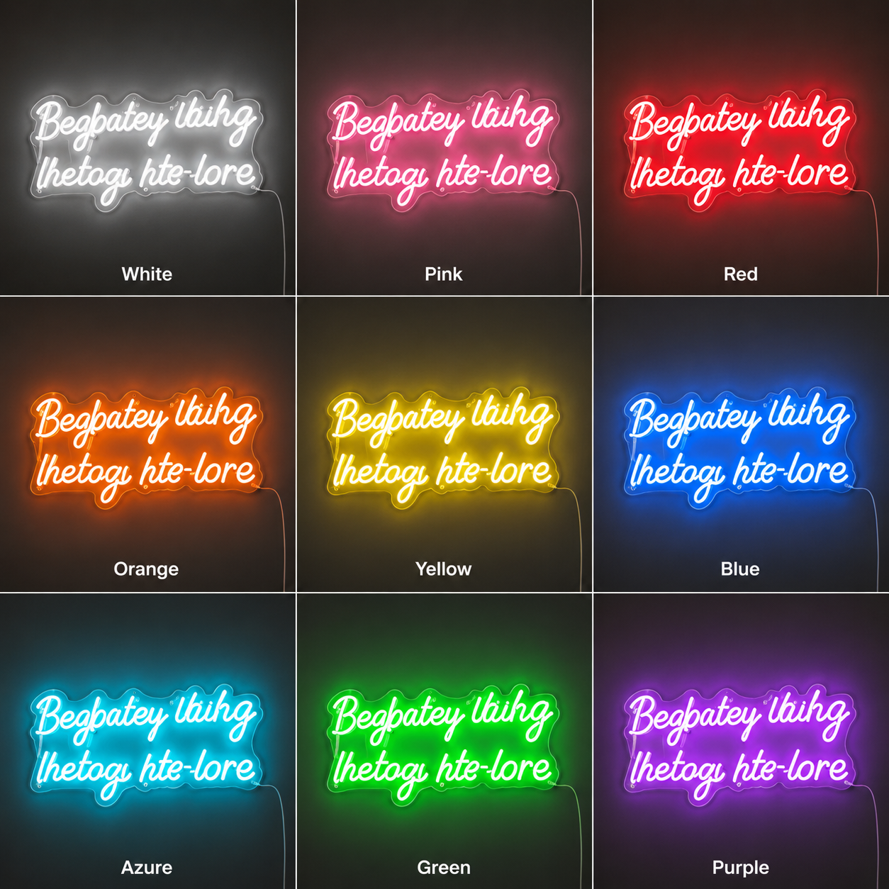 Valentines Day Ideas Wall Decor LED Neon Sign color grid