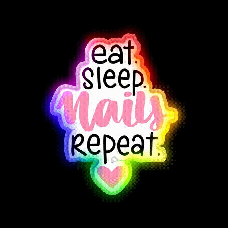 Valentines Nailseat Sleep Nails Funny For Girls Nail Salon Led Neon Sign Rgb Color