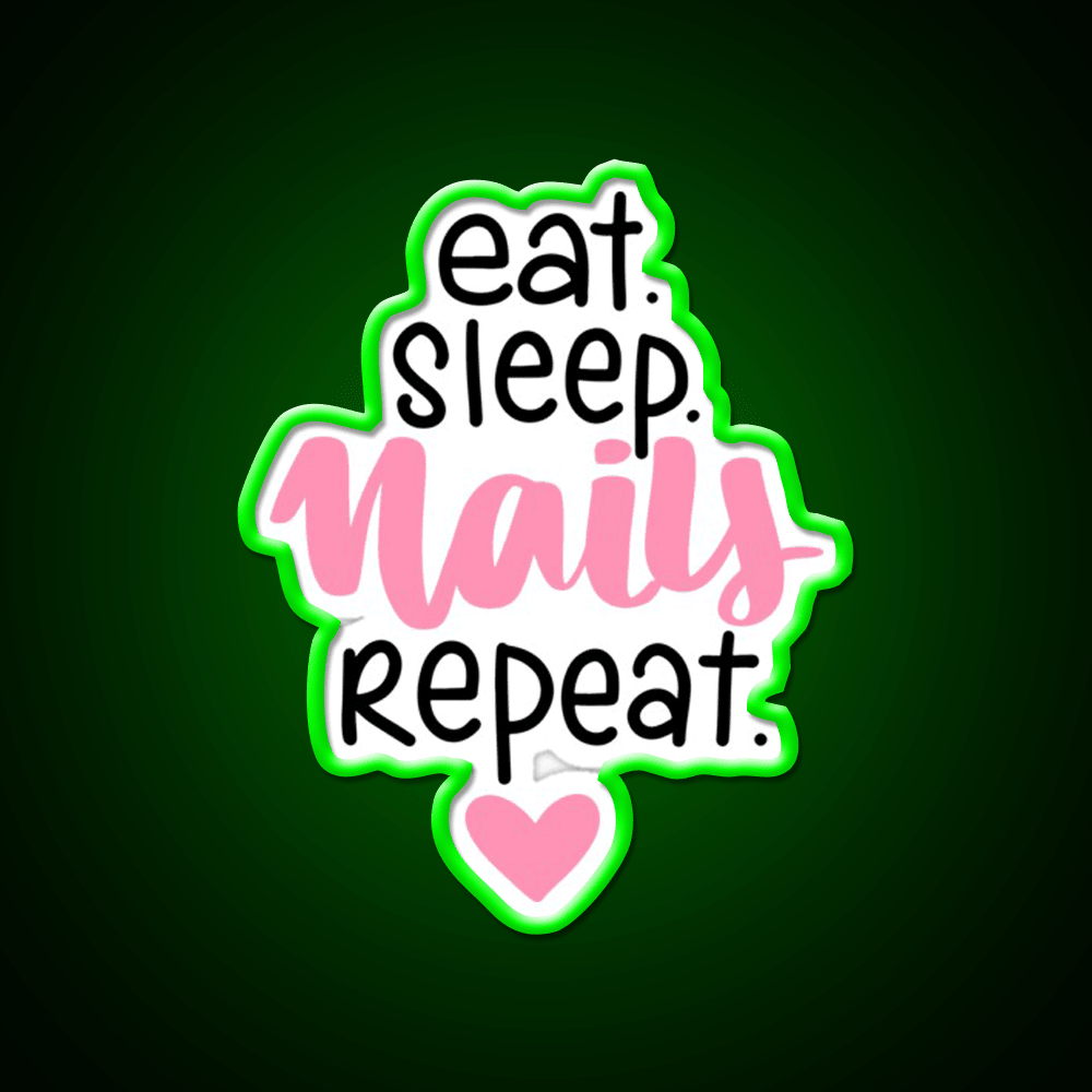 Valentines Nailseat Sleep Nails Funny For Girls Nail Salon Led Neon Sign Rgb Color - Shineneon