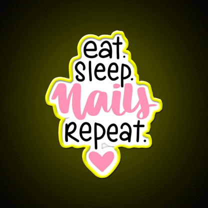 Valentines Nailseat Sleep Nails Funny For Girls Nail Salon Led Neon Sign Rgb Color - Custom LED neon sign front view