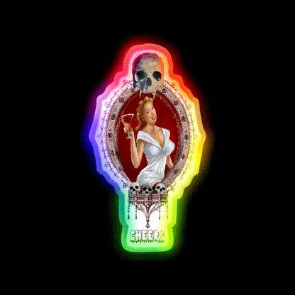 Vampire Cheers Sexy Blond Man Cave Bar Led Neon Sign Rgb Color