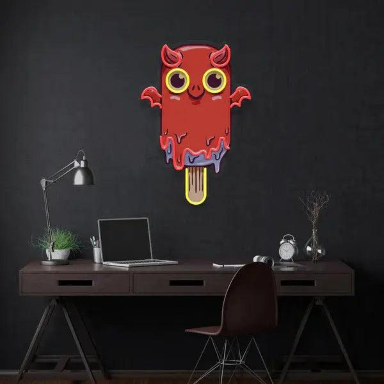 Vampire Ice Cream Cartoon Red-Yellow-Purple Led Neon Sign For Home Office Decor | Shineneon