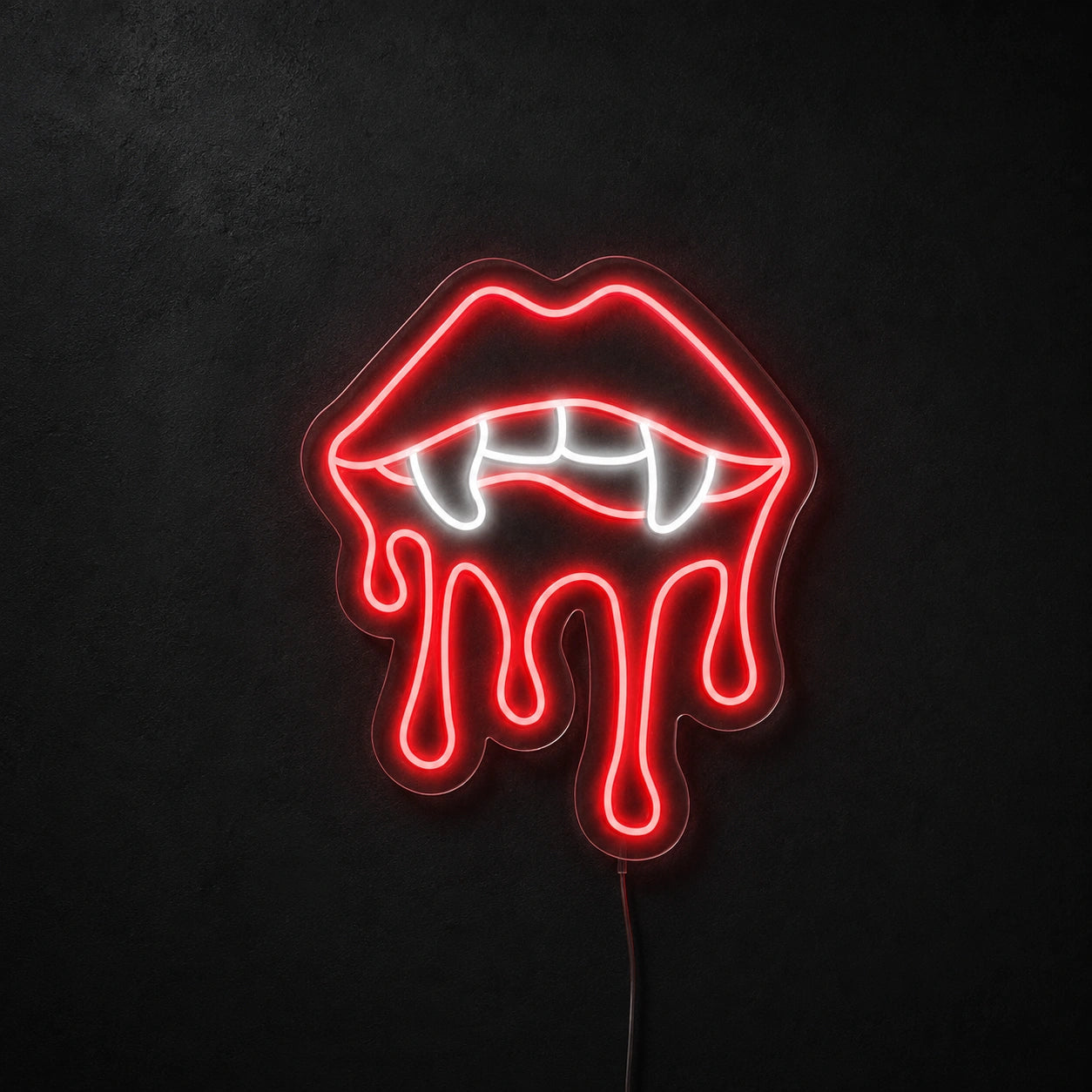Vampire Lips Fangs And Drips LED Neon Sign high-converting product image