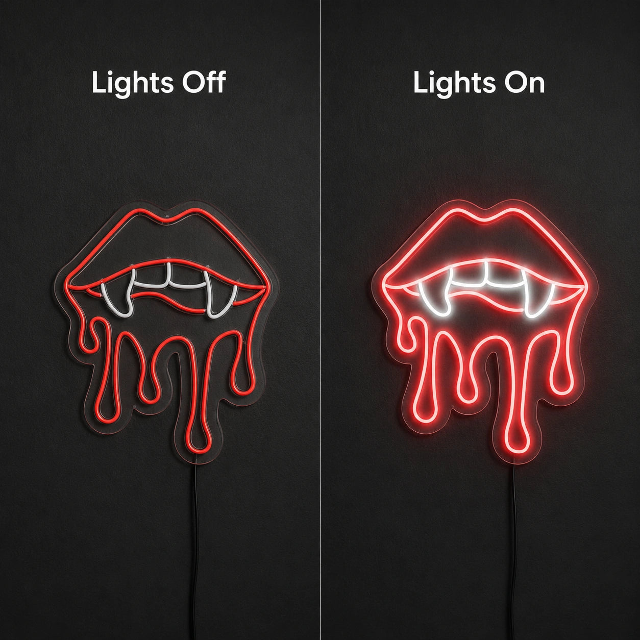 Vampire Lips Fangs And Drips LED Neon Sign main product image