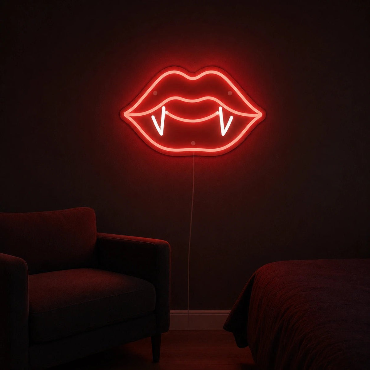Vampire Lips With Fangs LED Neon Sign - Shineneon