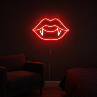 Vampire Lips With Fangs LED Neon Sign - Shineneon
