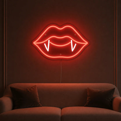 Vampire Lips With Fangs LED Neon Sign - Shineneon