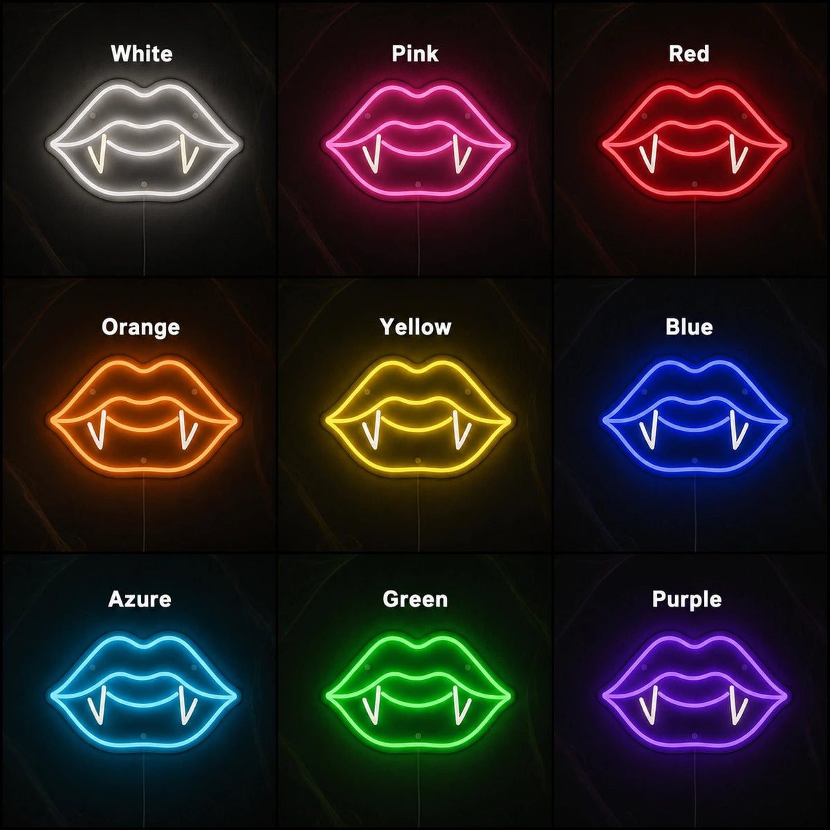 Vampire Lips With Fangs LED Neon Sign - Shineneon