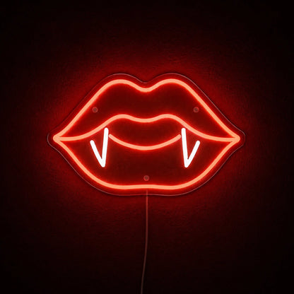 Vampire Lips With Fangs LED Neon Sign - Shineneon
