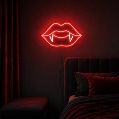 Vampire Lips With Fangs LED Neon Sign - Shineneon