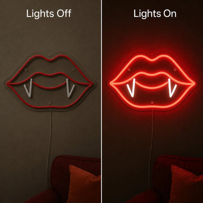 Vampire Lips With Fangs LED Neon Sign - Shineneon