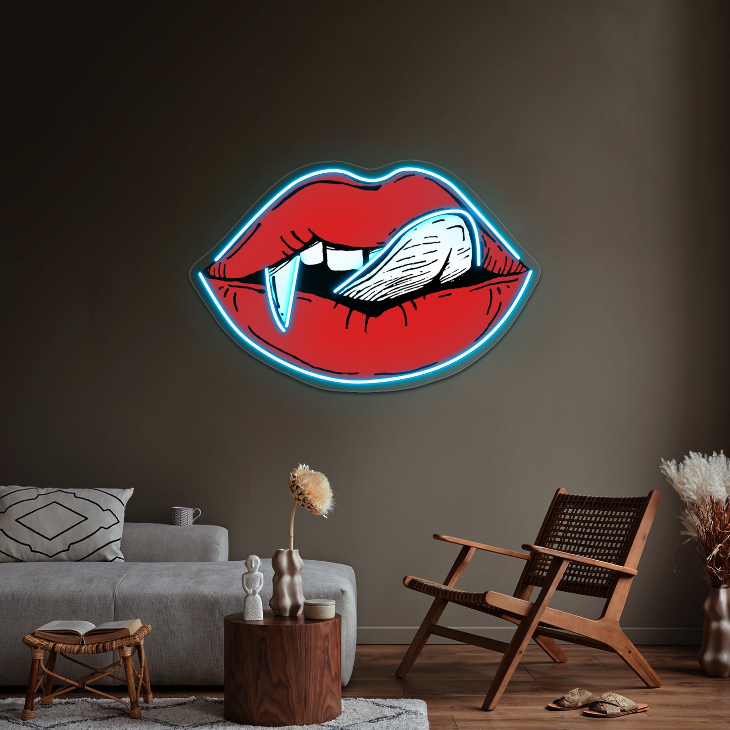 Vampire Red Lips Artwork Personalized Neon Signs