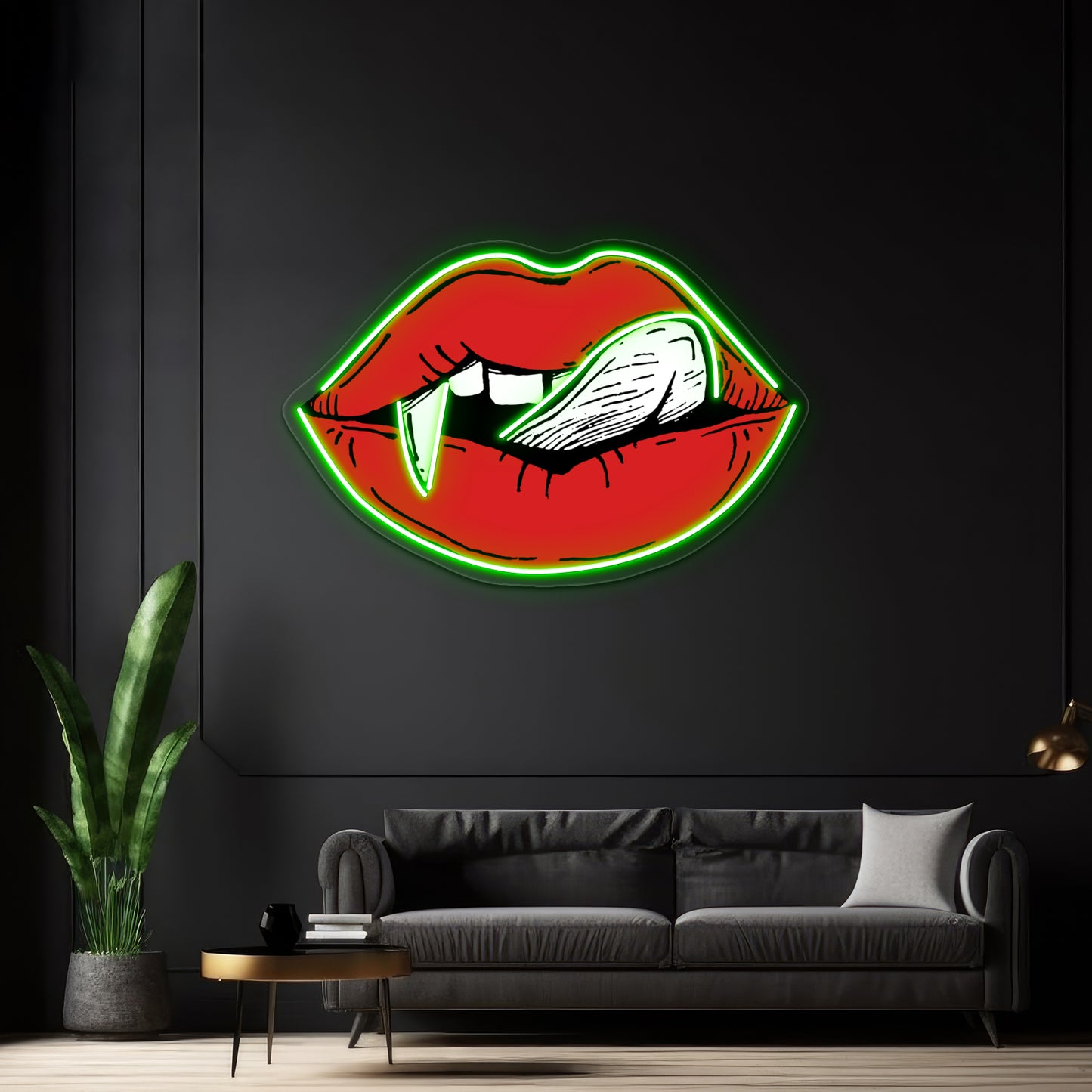 Vampire Red Lips Artwork Personalized Neon Signs