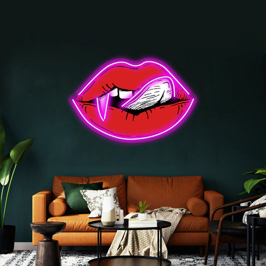 Vampire Red Lips Artwork Personalized Neon Signs