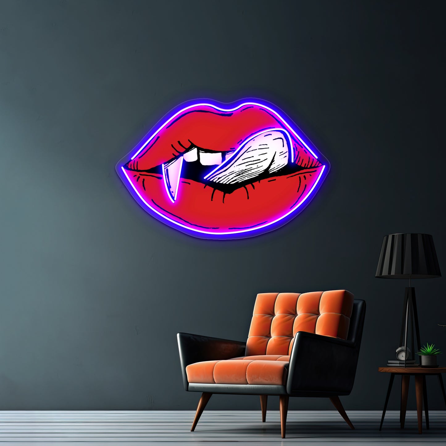 Vampire Red Lips Artwork Personalized Neon Signs