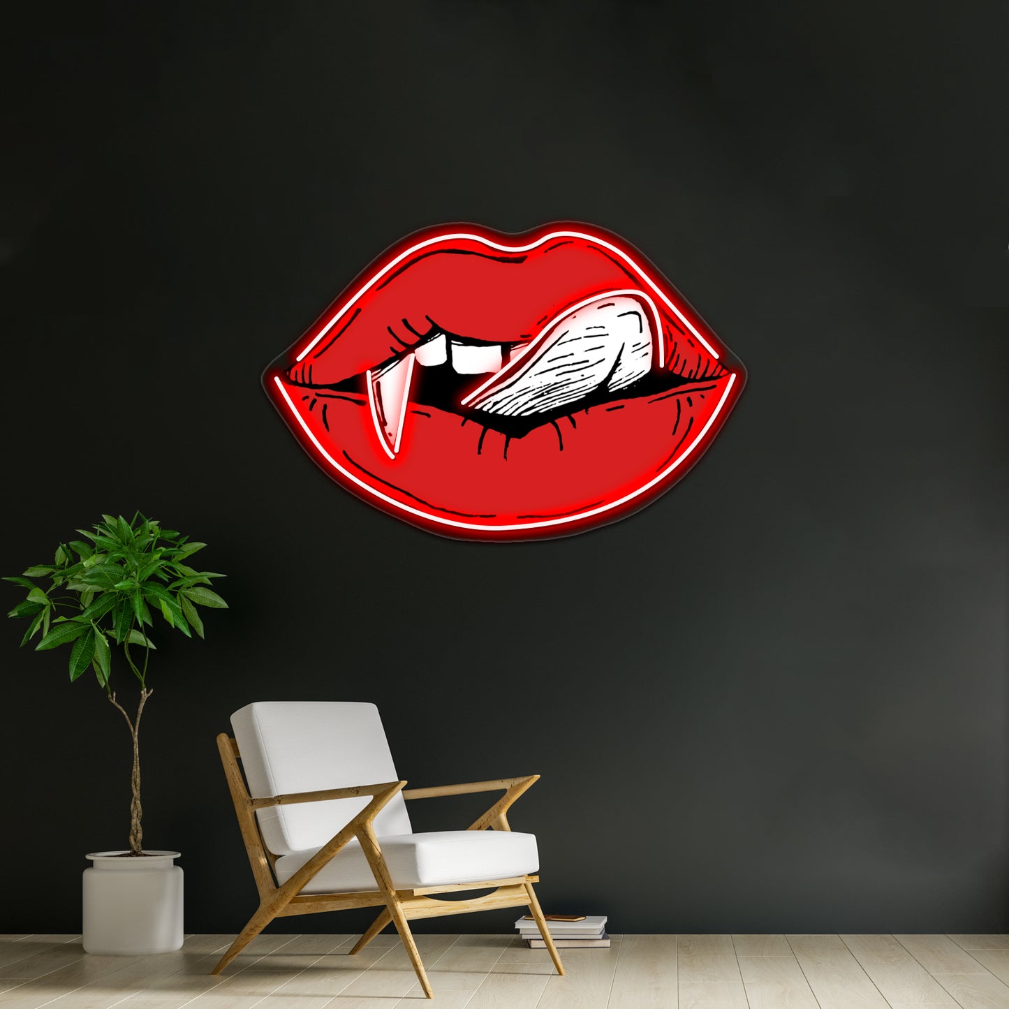 Vampire Red Lips Artwork Personalized Neon Signs