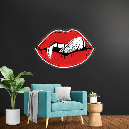 Vampire Red Lips Artwork Personalized Neon Signs