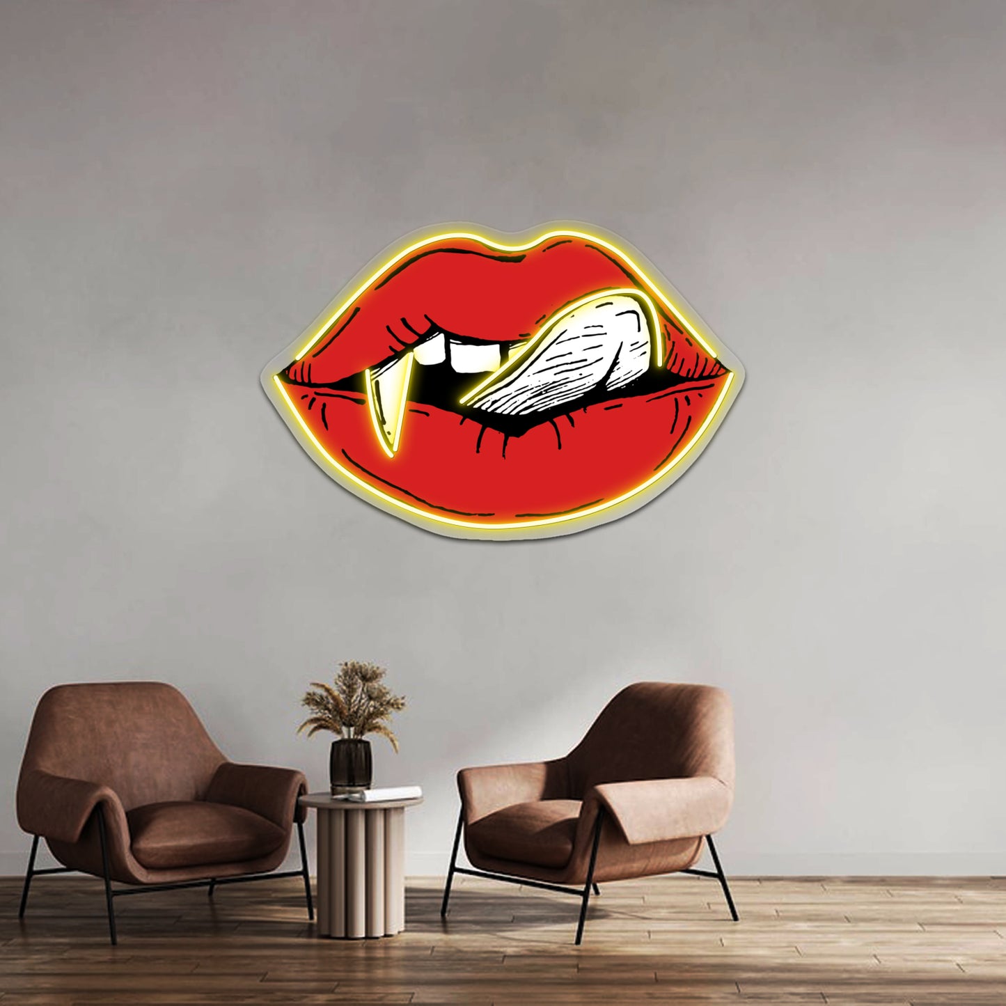 Vampire Red Lips Artwork Personalized Neon Signs