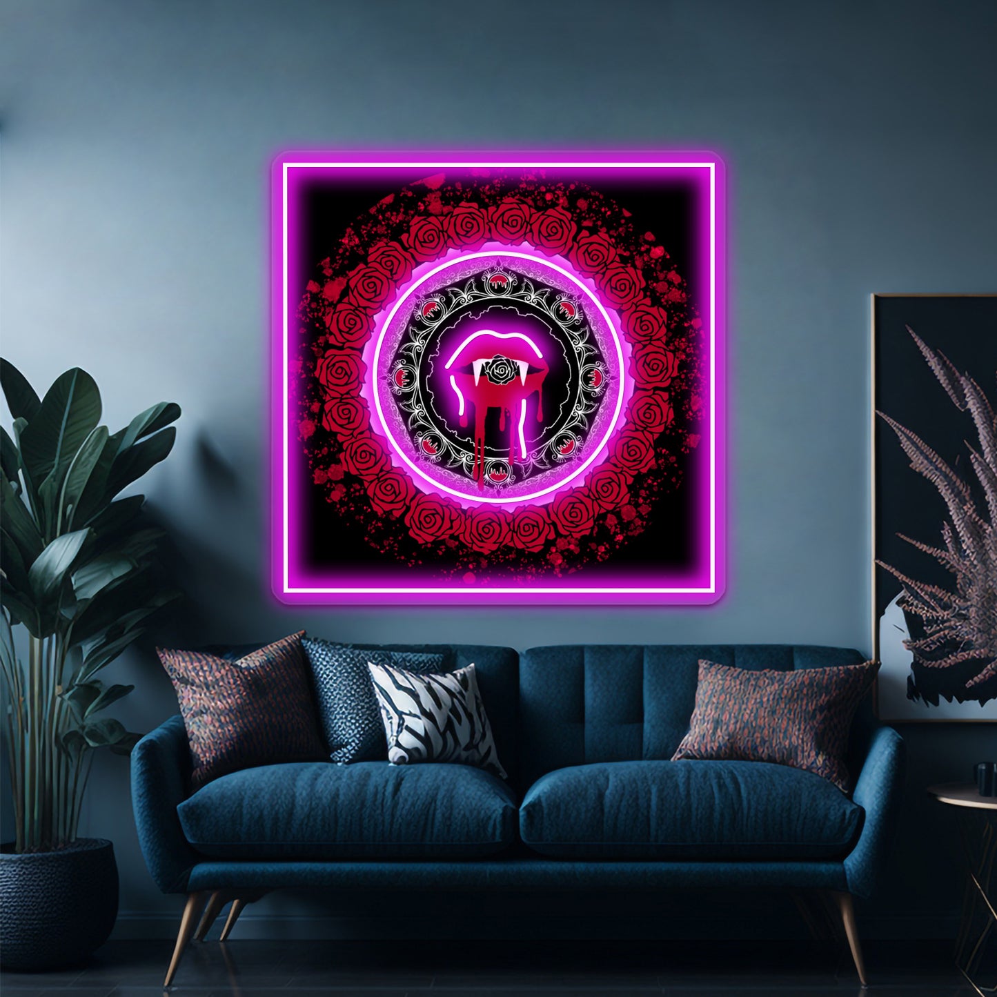 Vampire The Masquerade Inktober Kiss Sunweaver Wall Artwork Neon Signs