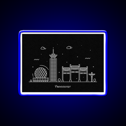 Vancouver Skyline Minimal Line Art Poster Asian Cultural Led Neon Sign Rgb Color - LED neon sign view 5