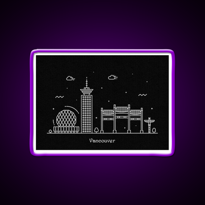 Vancouver Skyline Minimal Line Art Poster Asian Cultural Led Neon Sign Rgb Color - LED neon sign view 9