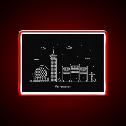 Vancouver Skyline Minimal Line Art Poster Asian Cultural Led Neon Sign Rgb Color - LED neon sign view 10