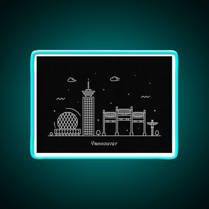 Vancouver Skyline Minimal Line Art Poster Asian Cultural Led Neon Sign Rgb Color - Shineneon
