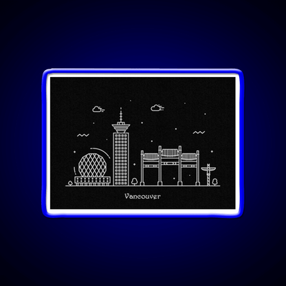 Vancouver Skyline Minimal Line Art Poster Asian Cultural Led Neon Sign Rgb Color - Shineneon