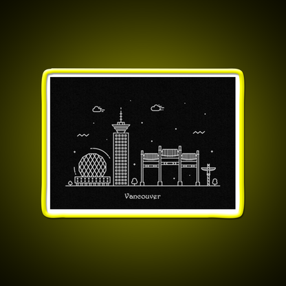 Vancouver Skyline Minimal Line Art Poster Asian Cultural Led Neon Sign Rgb Color - LED neon sign view 7