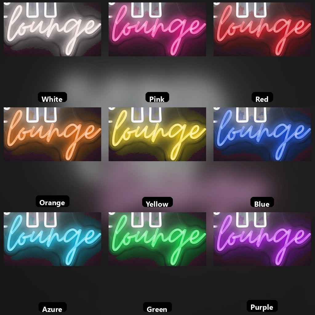 Vap Lounge'in And Letters LED Neon Sign - 05 Color Grid