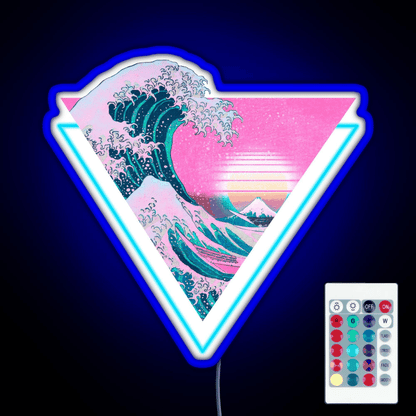 Vaporwave Aesthetic Great Wave Retro Rgb Led Neon Sign Pop Wall Art