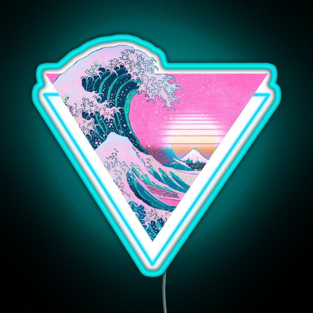 Vaporwave Aesthetic Great Wave Retro Rgb Led Neon Sign Pop Wall Art - Shineneon