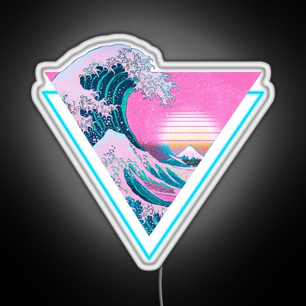 Vaporwave Aesthetic Great Wave Retro Rgb Led Neon Sign Pop Wall Art - Shineneon