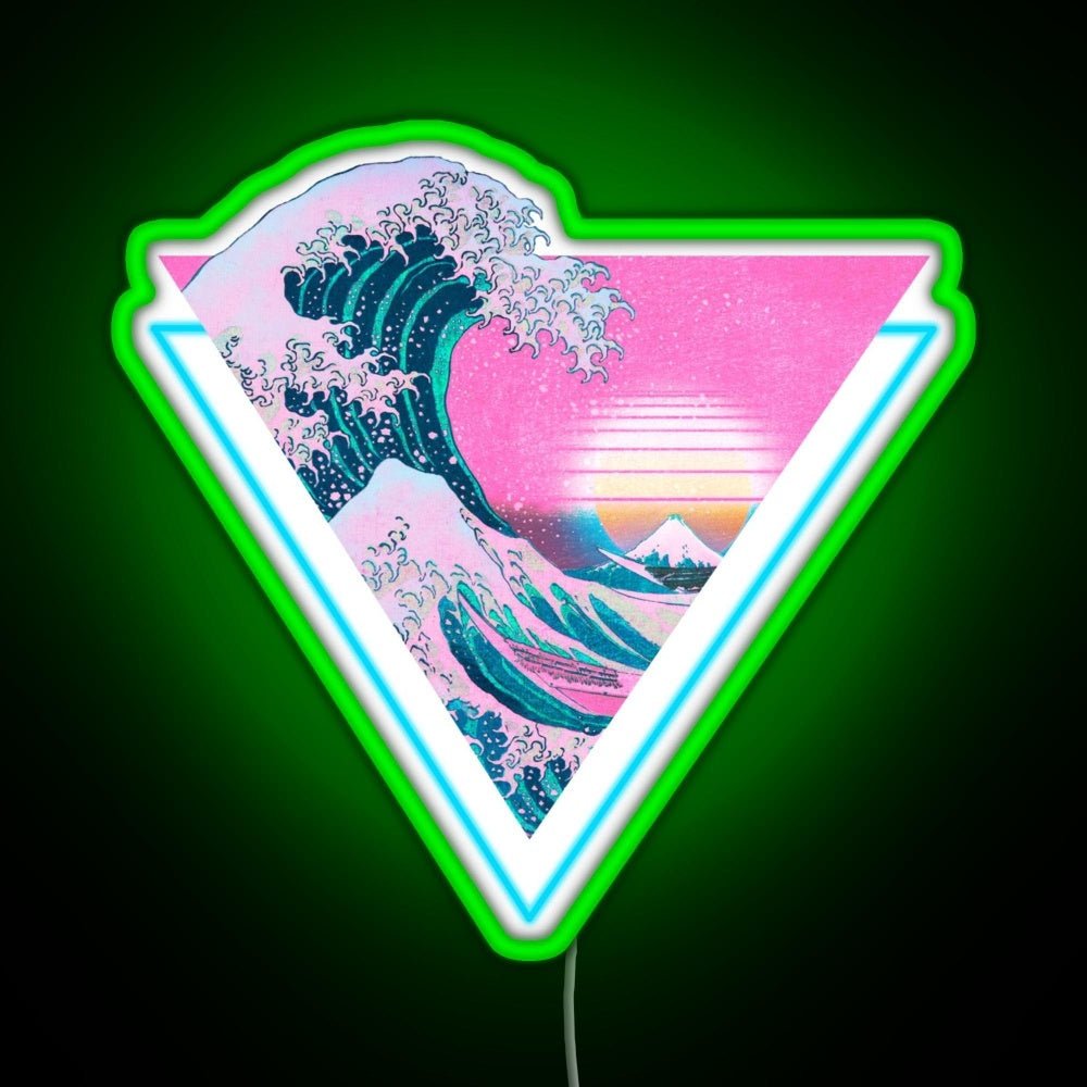Vaporwave Aesthetic Great Wave Retro Rgb Led Neon Sign Pop Wall Art - Shineneon