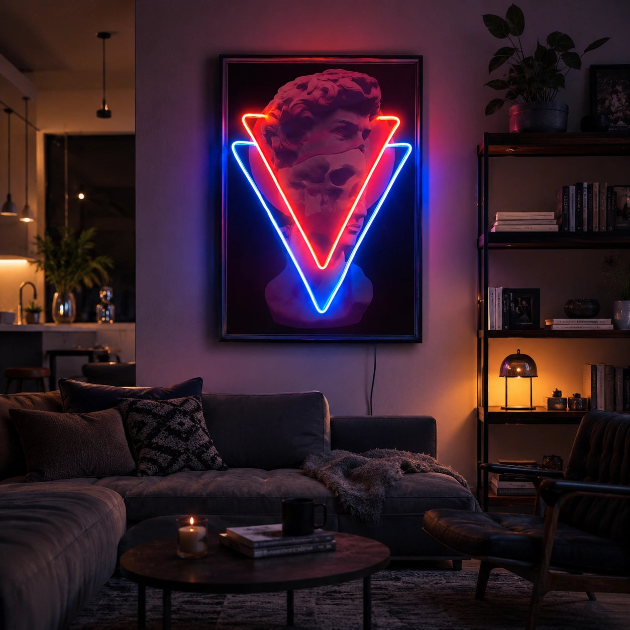 Vaporwave Triangle Neon Sign LED Neon Sign real lifestyle scene