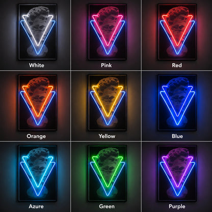 Vaporwave Triangle Neon Sign LED Neon Sign color grid