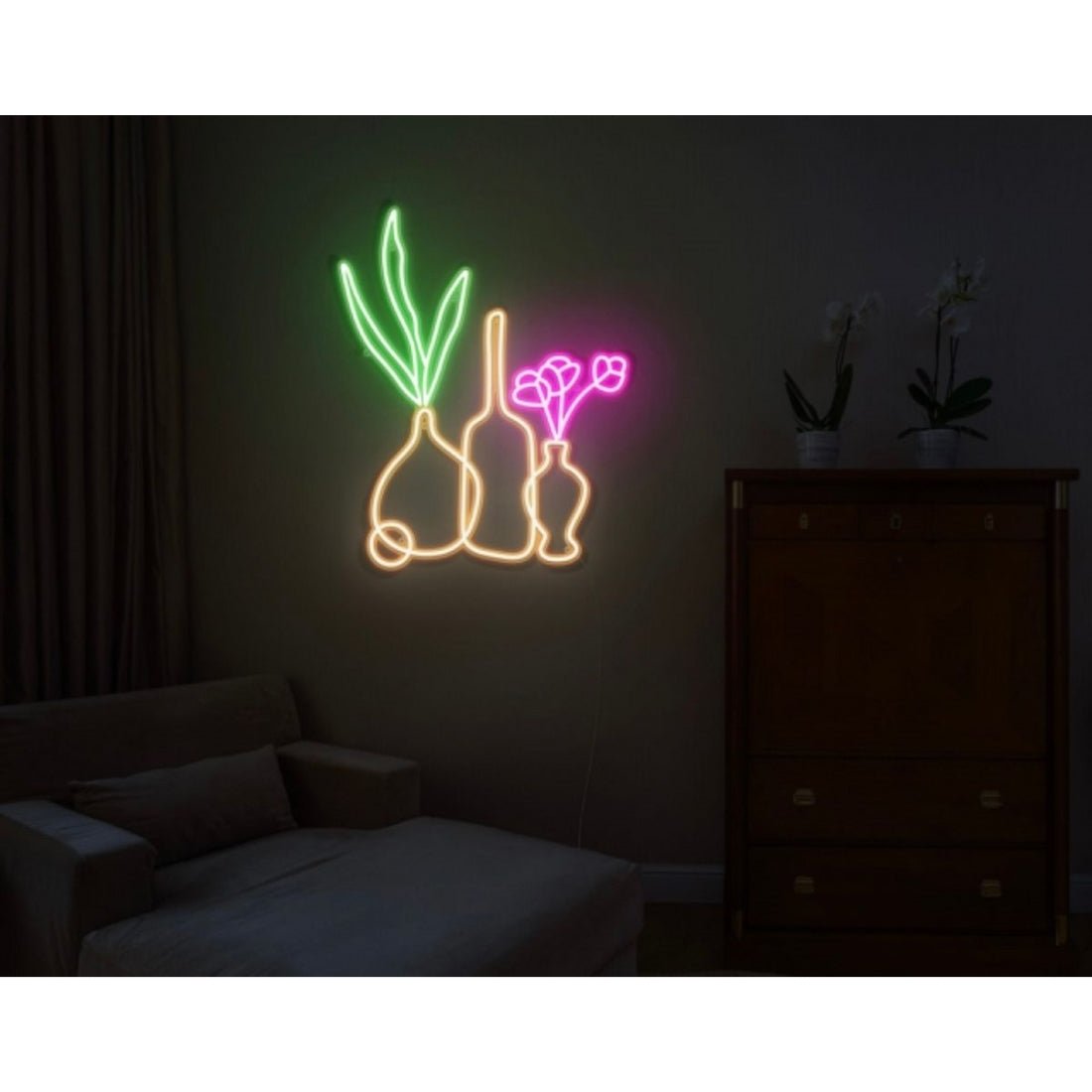 Vases With Flowers And Plants Led Sign Business Neon Sign - Shineneon