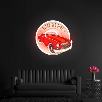 Vector Retro Car Label Led Neon Sign Light Custom Led Signs - Shineneon