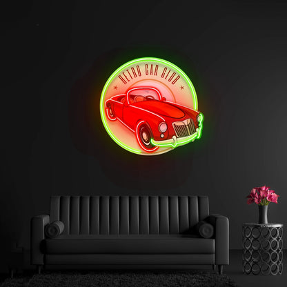 Vector Retro Car Label Led Neon Sign Light Custom Led Signs - Shineneon