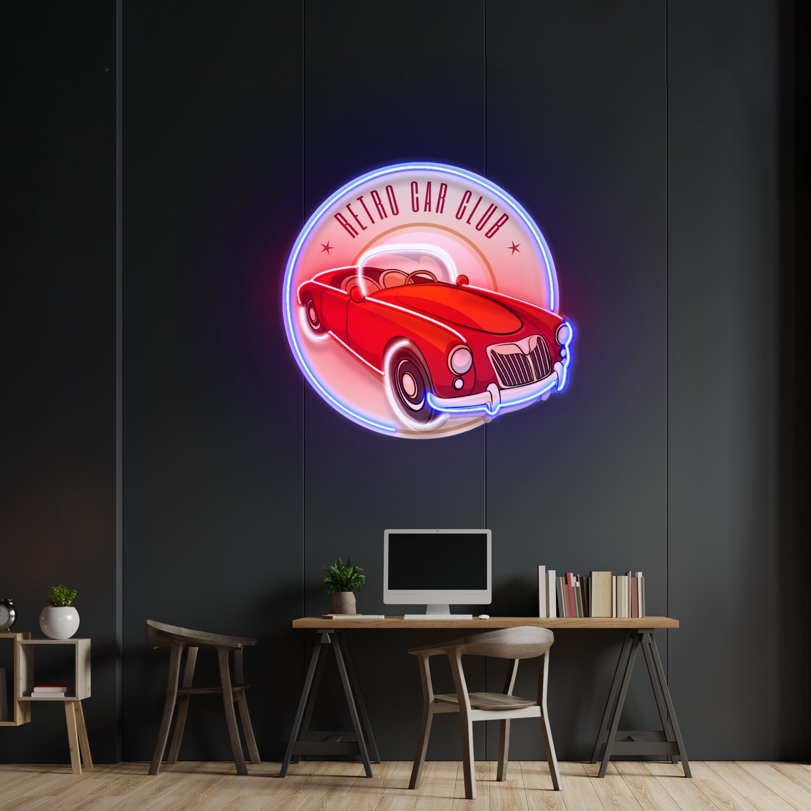 Vector Retro Car Label Led Neon Sign Light Custom Led Signs - Shineneon