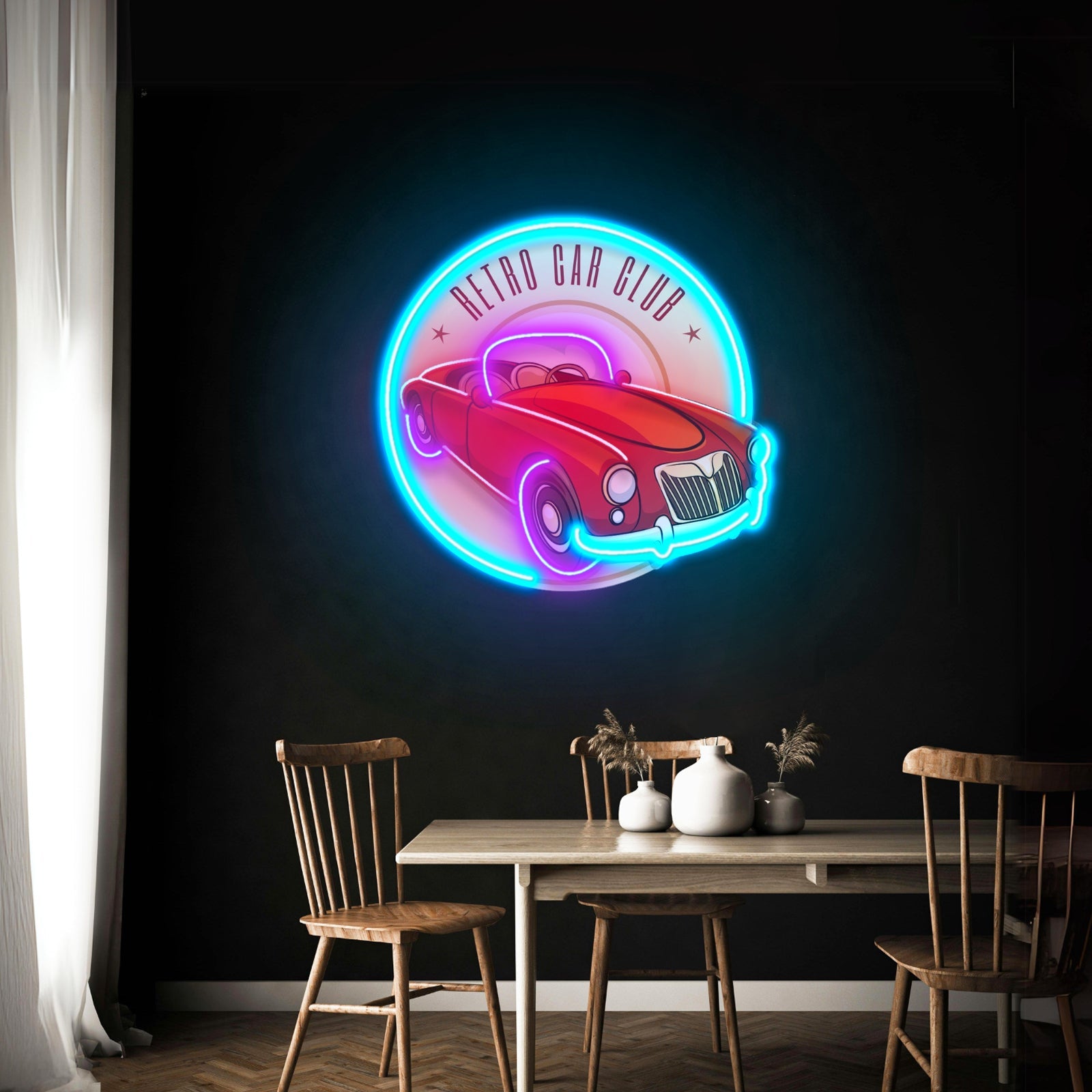 Vector Retro Car Label Led Neon Sign Light Custom Led Signs - Shineneon