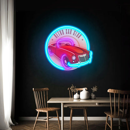 Vector Retro Car Label Led Neon Sign Light Custom Led Signs - Shineneon